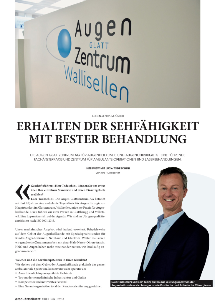 Plastisch-Ästhetische Chirurgie bei der Augen Glattzentrum AG